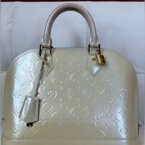 Louis Vuitton Alma Vernis Gold Satchel